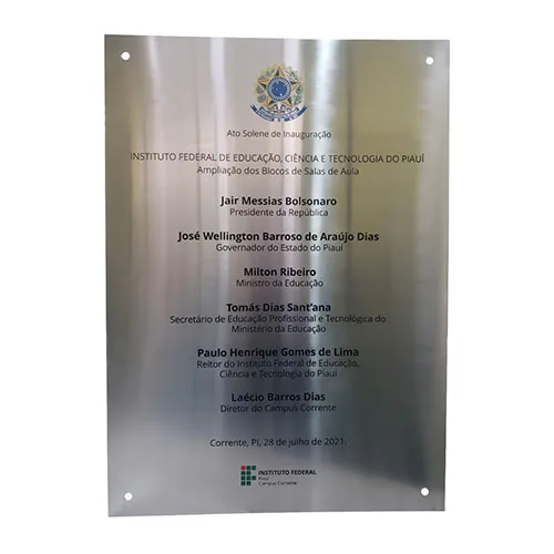 Placa de Inauguração - foto 2